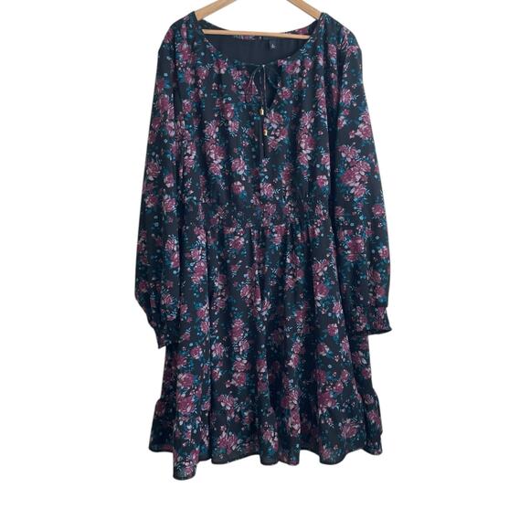 Torrid Women Midi Dress 6X Floral High Smock Waist Cottage Whimsigoth Fairy Boho - Picture 1 of 16